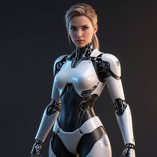 Fierce Futuristic Cyborg Woman