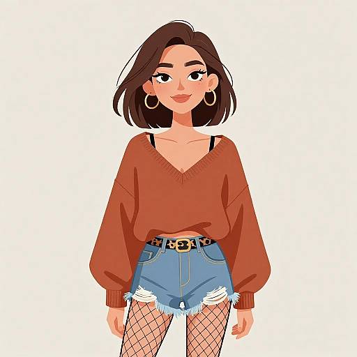 Smiling Woman in Casual Streetwear