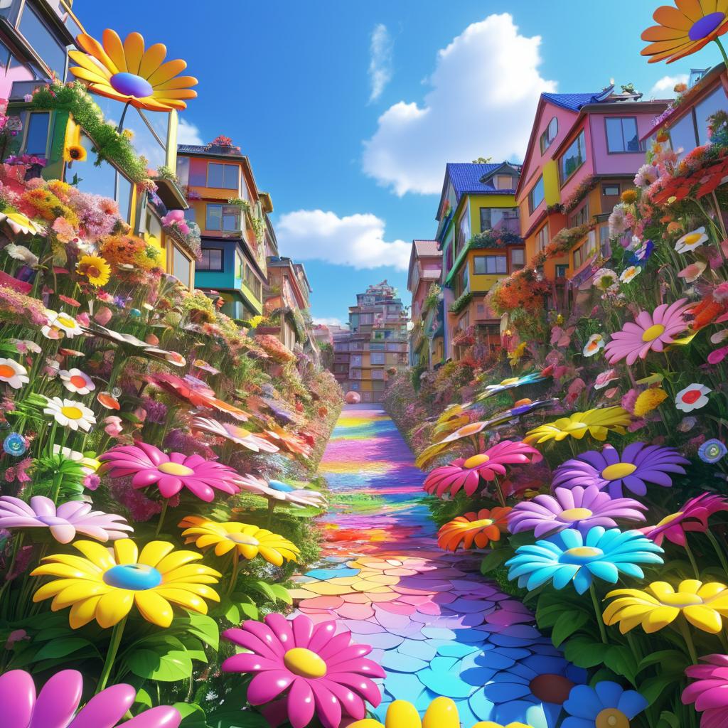 Vibrant Urban Landscape by Murakami