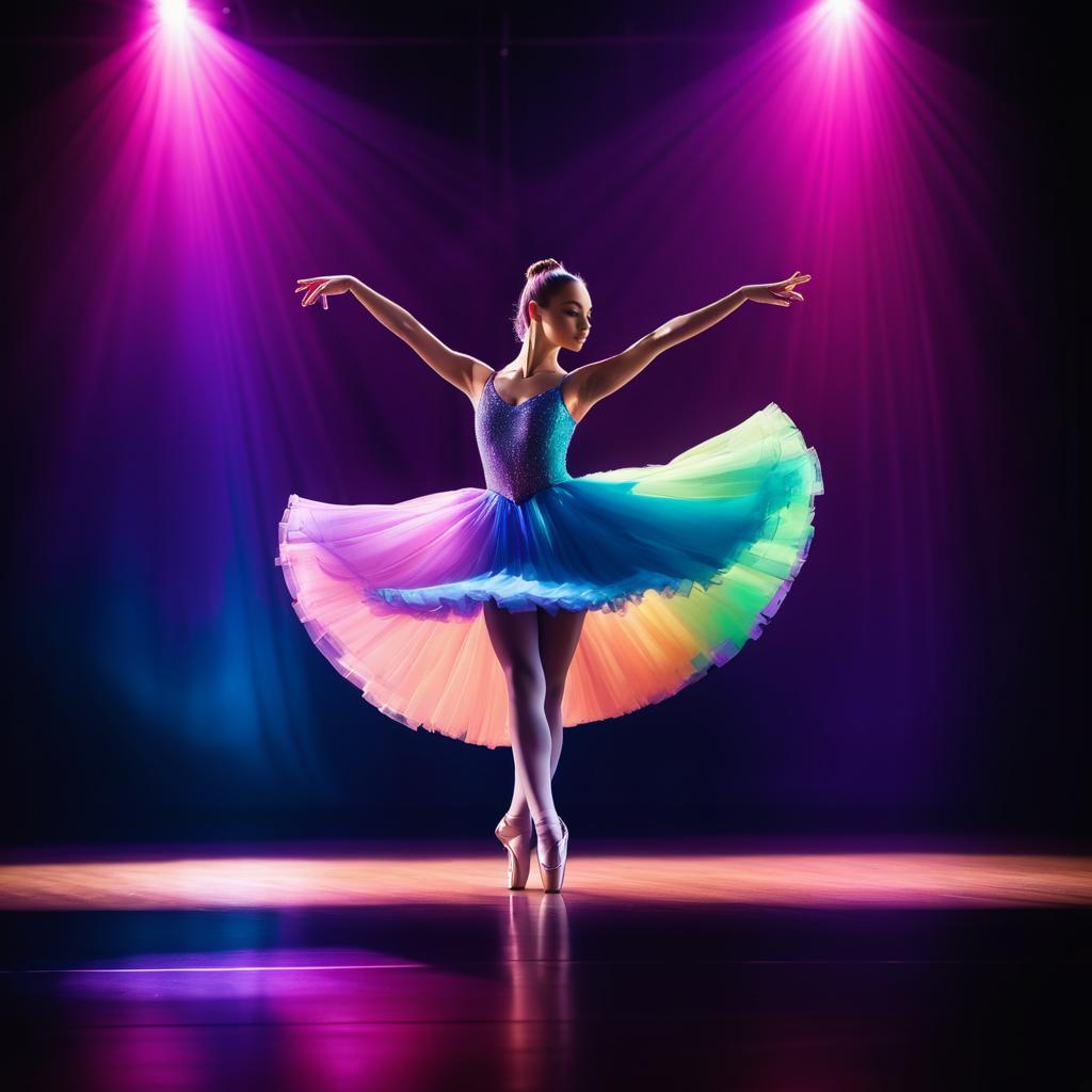 Elegant Ballerina in Spotlight Motion