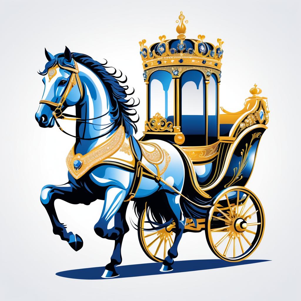 Regal Horse with Tiara and Carriage