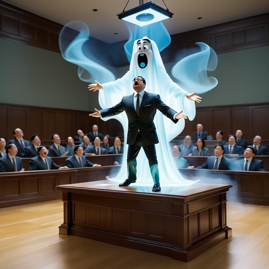 Animated Courtroom Drama with a Ghost Lawyer