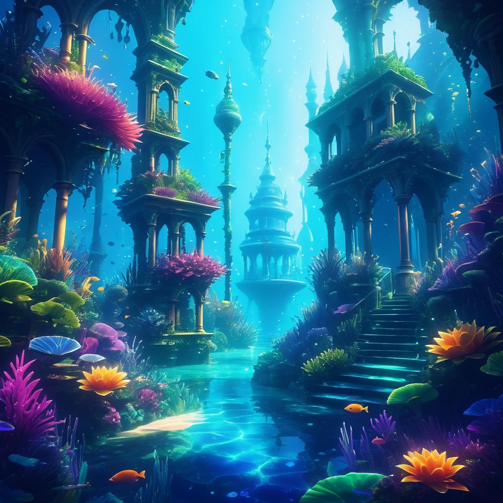 Magical Underwater Garden Illustration