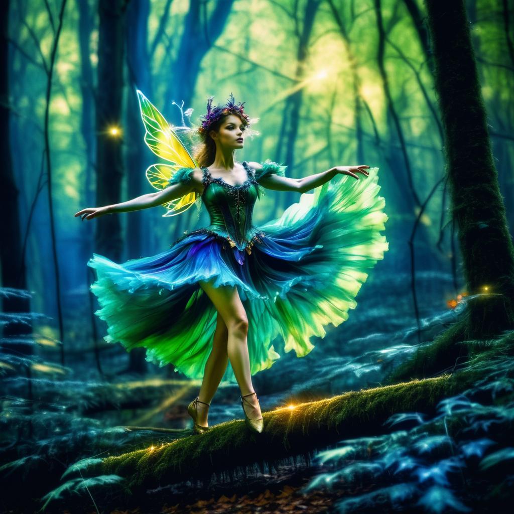 Enchanted Fairy Dance in Vibrant Woods