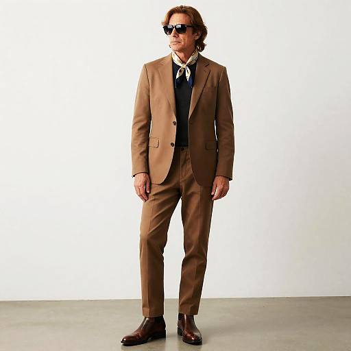 Stylish Middle-Aged Man in Tailored Outfit