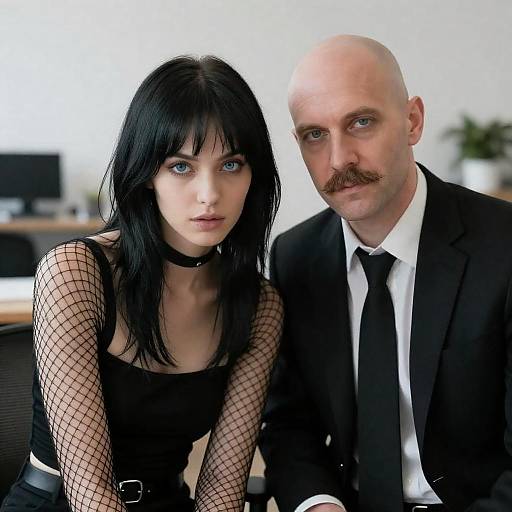 Bright Office Portrait: Pale Couple