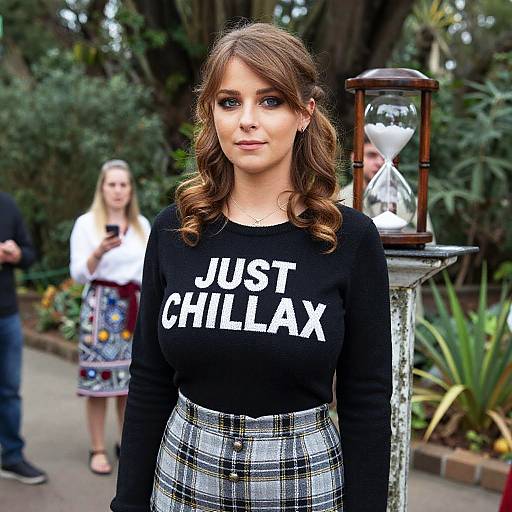 Hourglass Woman in Botanical Garden