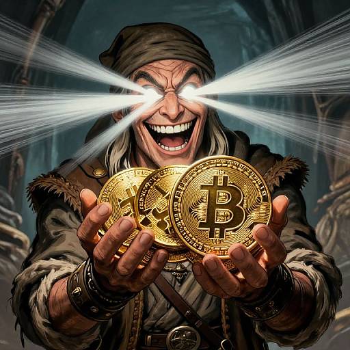Ancient Rogue Peddler with Bitcoin