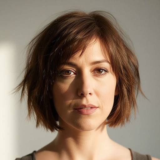 Close-up Portrait of Woman with Tousled Bob
