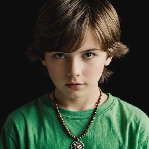 Portrait of Young Boy with Brown Hair