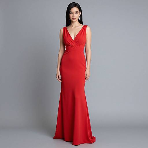 Elegant Coral Formal Gown Portrait