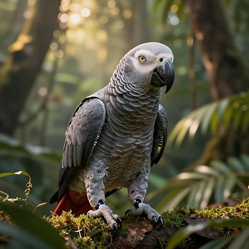 Hyper-Realistic Bionic Parrot in Jungle