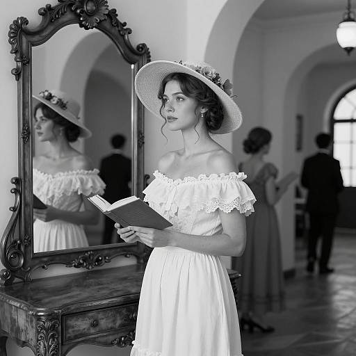 Elegant Woman in Black and White Photography