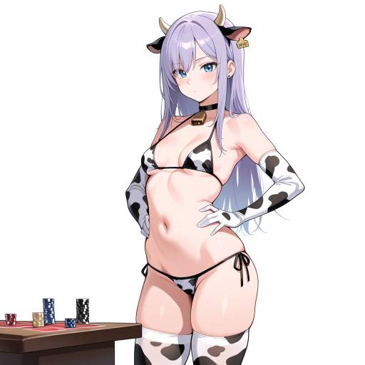 Lavender-Haired Cowgirl with Cards Lavender-Haired Cowgirl with Cards