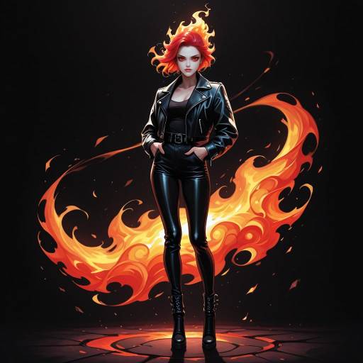 Confident Bold Figure in Leather Jacket