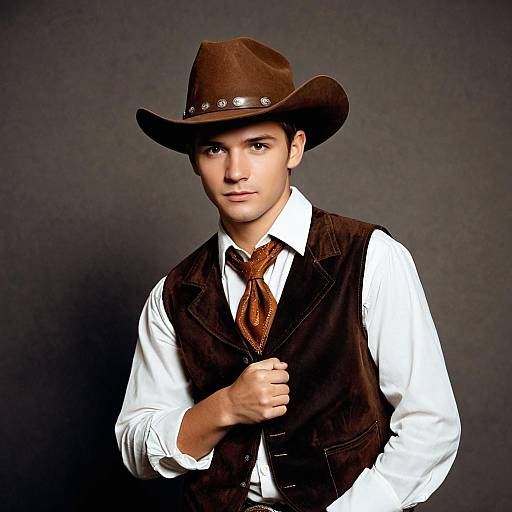 Young man in cowboy costume