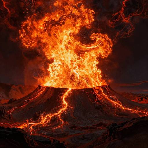 Surreal Solar Flares Over Volcanic Ridges