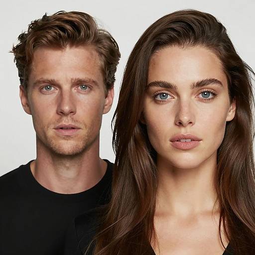 Portrait of a Couple with Intense Gaze