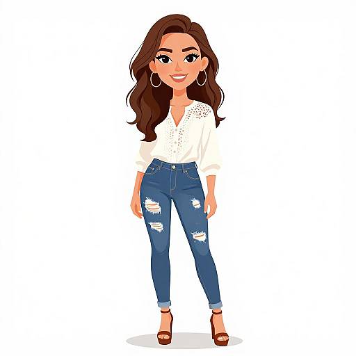 Smiling Woman in Casual Outfit