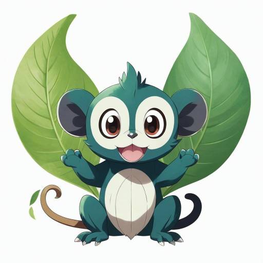 Smiling Monkey Pokémon with Leaf