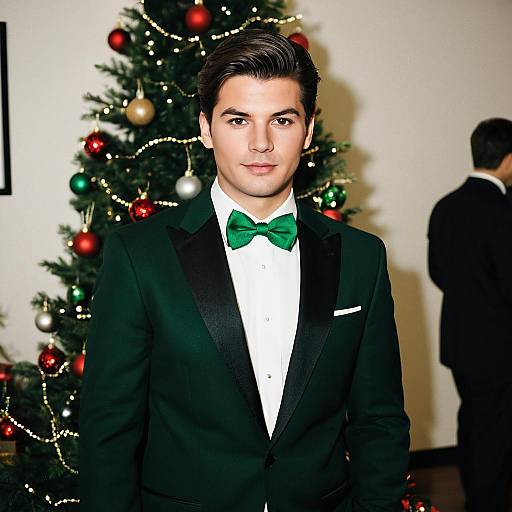 Formal Male at Christmas Party Scene
