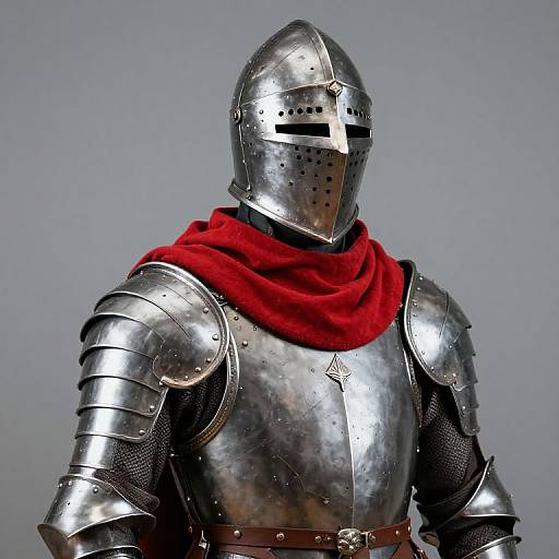 Mannequin in Medieval Armor with Scarf