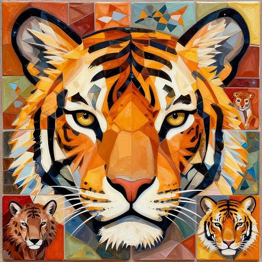 Colorful Geometric Animal Mosaic