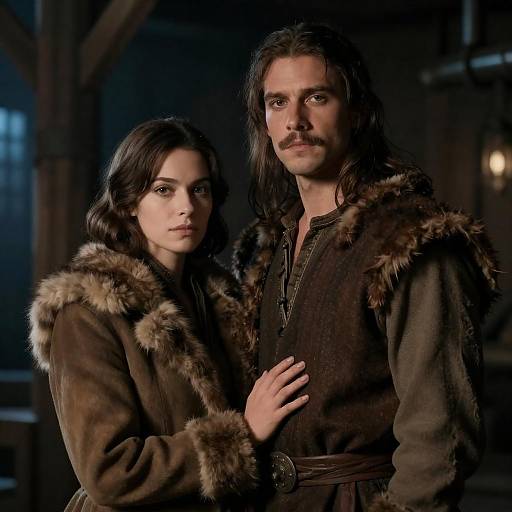 Intense Gaze in a Rustic Industrial Scene