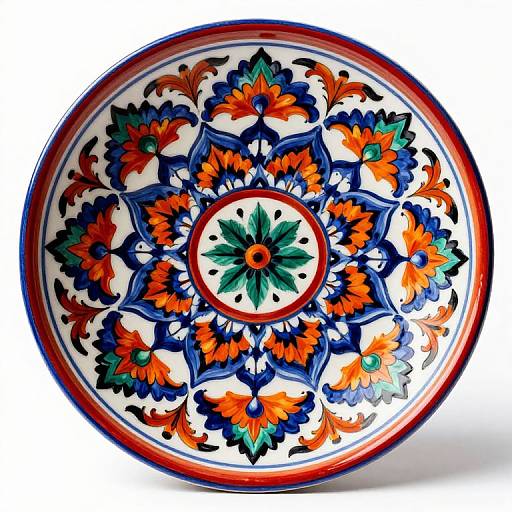 Hand-Painted Turkish Ceramic Mandala Plate