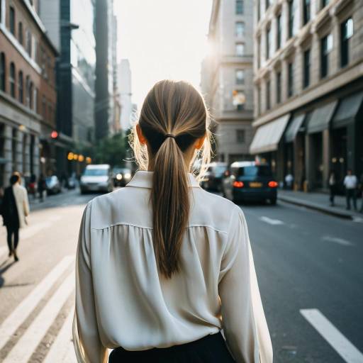 Woman with Low Ponytail in Urban Street