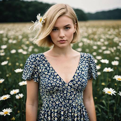 Daisy Inspired Dress in Outdoor Setting