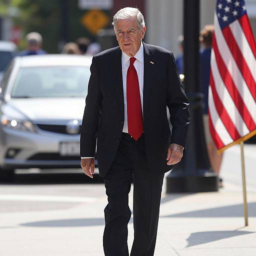 Elderly Man in Suit on City Street