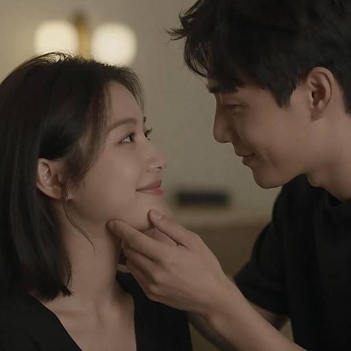 Dimly Lit Intimate Couple Close-Up