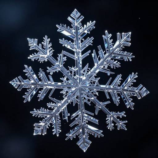 Luminous Geometric Snowflakes at Night