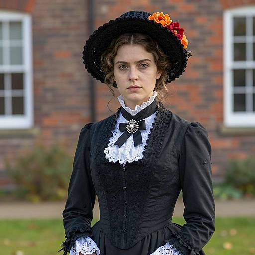 Haunting Victorian Lady in Halloween Attire