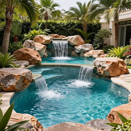 Luxurious Three-Level Tropical Pool