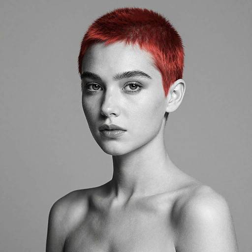 High Contrast Black and White Ginger Portrait