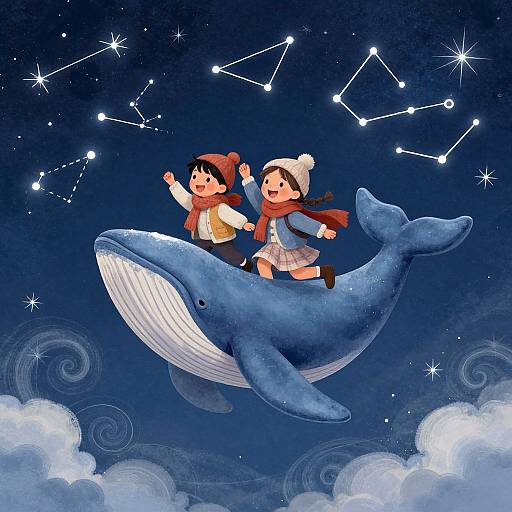 Children's Celestial Whale Journey