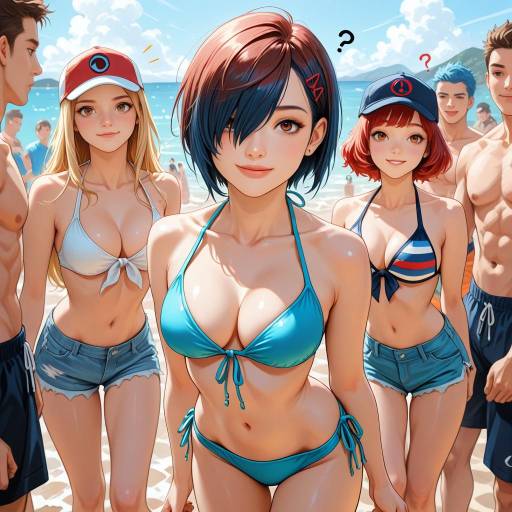 Vibrant Summer Scene with Diverse Characters