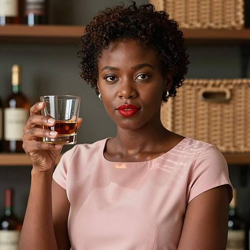 Black Woman Holding Whiskey Glass