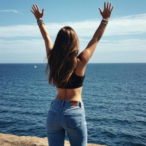 Woman Stretching by Ocean Cliff