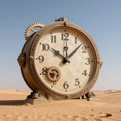 Surreal Desert Clock at 3:33