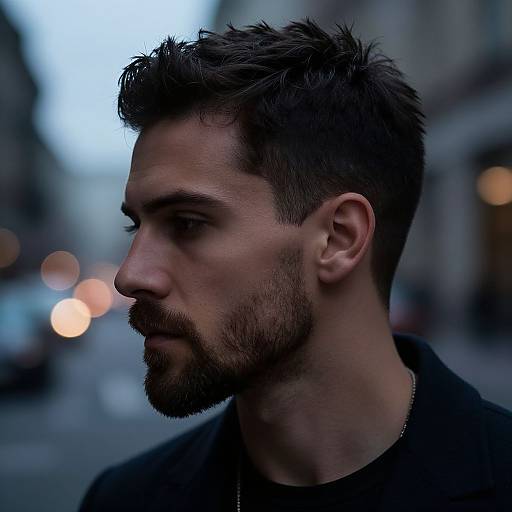 Close-Up French Goatee in Urban Dusk