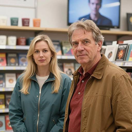 Casual Store Scene with Two Shoppers