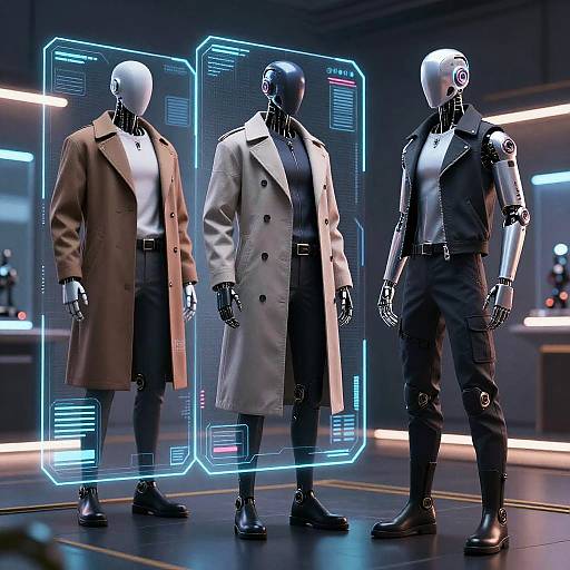 Sleek Android in Virtual Wardrobe