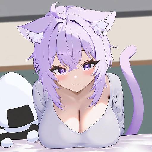 Illustration of Onigirya (nekomata okayu), hololive in the style of Kaneko ryou