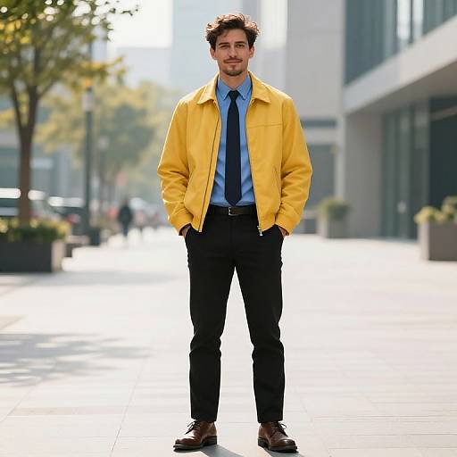 Confident Man in Urban Morning Light