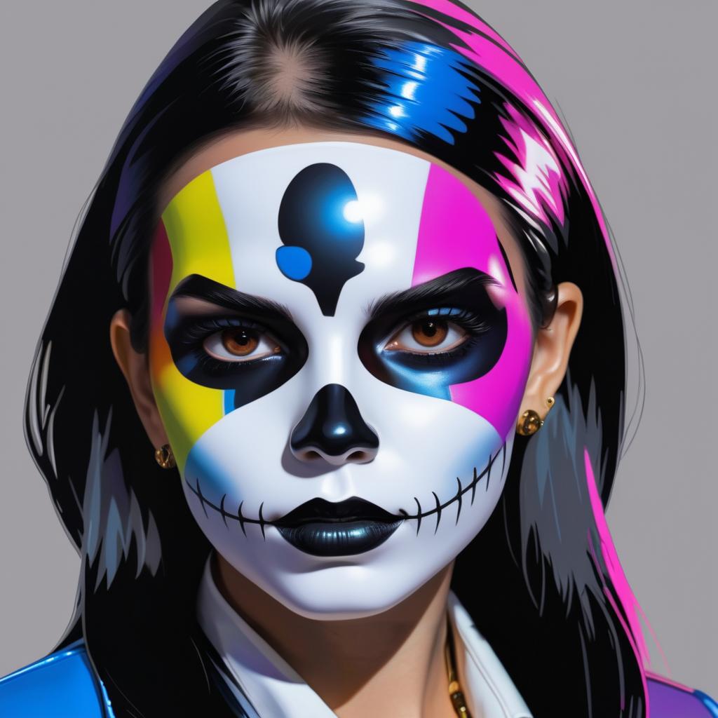 Skull-Painted Girl in Koons Style