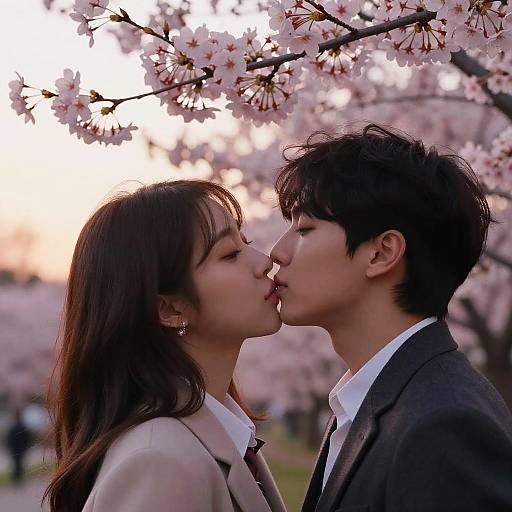 Jungkook Kiss Under Cherry Blossoms