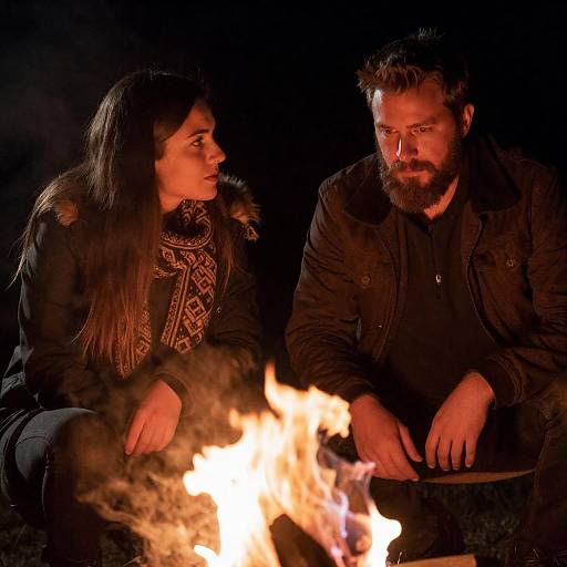 Warm Campfire Glow with Companionship